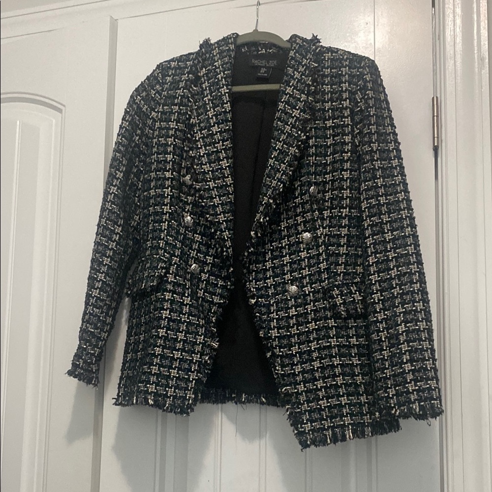 Women's Black and White Tweed Jacket